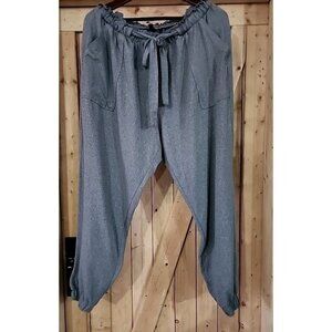 Kristin Nicole High Rise Gray Joggers Women's 2X Buttery Soft Comfort Cuffed Ank
